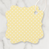 Moderne gele en grijze olifant Baby shower Bedankjes Labels (Achterkant)