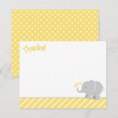 Moderne gele en grijze olifant Baby shower Notitiekaartje (Voorkant / Achterkant)