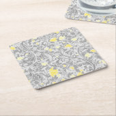Moderne, gele en grijze Zuurbloemen Kartonnen Onderzetters (Schuin)
