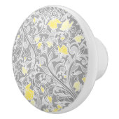 Moderne, gele en grijze Zuurbloemen Keramische Knop (Rechts)