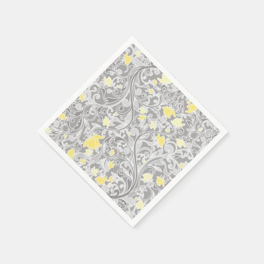 Moderne, gele en grijze Zuurbloemen Servet (Hoek)