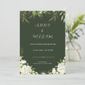 Moderne gele en groene huwelijksuitnodiging kaart (Staand voorkant)