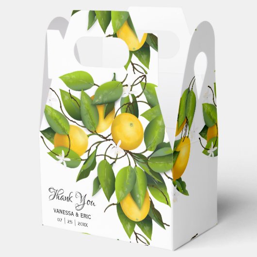 Moderne, gele en groene lemonvruchten | Weddenscha Bedankdoosjes (Geopend)