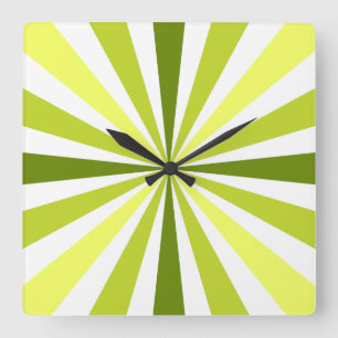 Moderne gele en groene striped klok