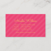 Moderne gele en roze Stripes Patroon Sociale Media Visitekaartje (Achterkant)