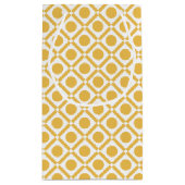 Moderne Gele en Witte Geometrische Monogramnaam Klein Cadeauzakje (Achterkant)