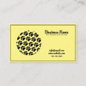 Moderne gele en zwarte cirkelvormige pootprintwand visitekaartje (Voorkant)