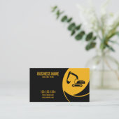 Moderne, gele en zwarte excavatorconstructie visitekaartje (Staand voorkant)