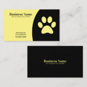 Moderne, gele en zwarte pootdruk visitekaartje (Voorkant / Achterkant)