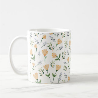 Moderne Gele Floral Koffiemok