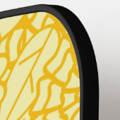 Moderne gele florale scriptnaam pickleball paddle (Links Detail)