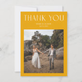 Moderne gele foto bruiloft Hartelijk dank Bedankkaart (Voorkant)