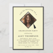 Moderne Gele Foto Frame Afstudeerfeest Kaart (Voorkant)