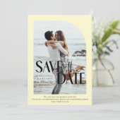 Moderne, gele foto-Save de datum Kaart (Staand voorkant)
