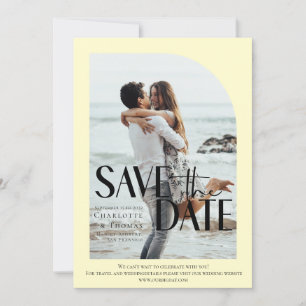 Moderne, gele foto-Save de datum Kaart