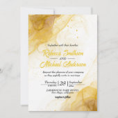 Moderne Gele Gele GoudAgate Marble Glitter Wedding Kaart (Voorkant)