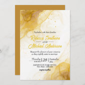 Moderne Gele Gele GoudAgate Marble Glitter Wedding Kaart (Voorkant / Achterkant)