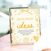 Moderne Gele Gingham Honingbij Date Night Ideeën Poster