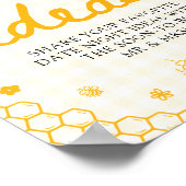 Moderne Gele Gingham Honingbij Date Night Ideeën Poster (Hoek)