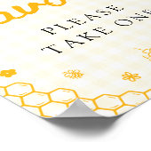 Moderne Gele Gingham Honingbij Favorieten Bord Poster (Hoek)