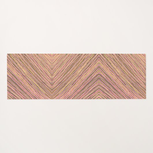 Moderne Gele Glitter Monogram Stripes Yogamat (Achterkant (horizontaal))