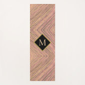 Moderne Gele Glitter Monogram Stripes Yogamat (Voorkant)