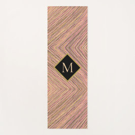Moderne Gele Glitter Monogram Stripes Yogamat