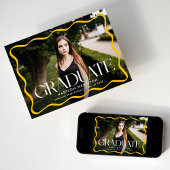 Moderne Gele Golvende Lijst Afstudeerfoto Afstuder Aankondiging