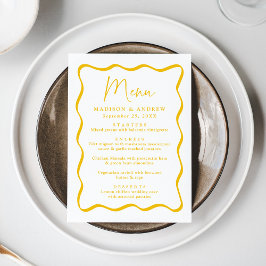 Moderne Gele Golvende Lijst Huwelijk Menu