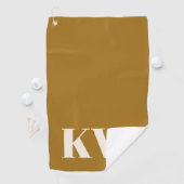 Moderne gele gouden monogram initiaal gepersonalis golfhanddoek (Insitu)