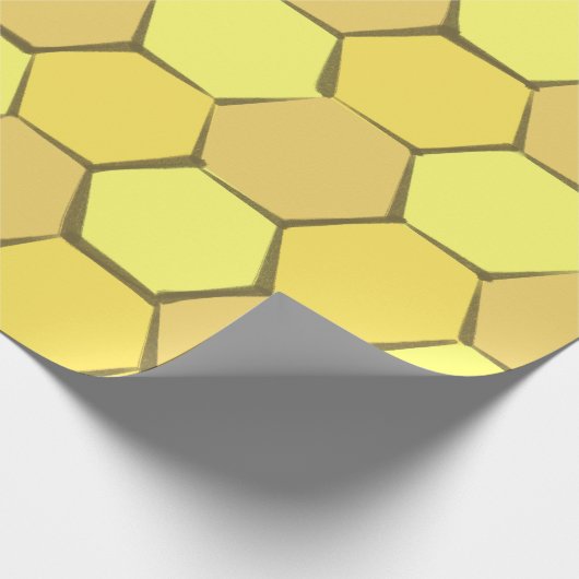 Moderne gele goudhoningraatverpakking cadeaupapier (Hoek)