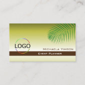 Moderne gele gradiënt palmleder Logo en foto Visitekaartje (Voorkant)