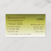 Moderne gele gradiënt palmleder monogram en Logo Visitekaartje (Achterkant)