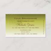 Moderne gele gradiënt palmleder Monogram gewoon Visitekaartje (Achterkant)