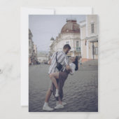 Moderne gele grappige foto save the date (Achterkant)