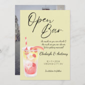 Moderne gele grappige foto save the date (Voorkant / Achterkant)