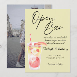 Moderne gele grappige foto save the date