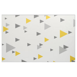 Moderne Gele & Grijze driehoeken Geometrisch Patro Stof