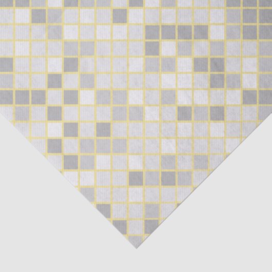 Moderne Gele & Grijze Geometrische Patroon Tissue Tissuepapier (Detail)