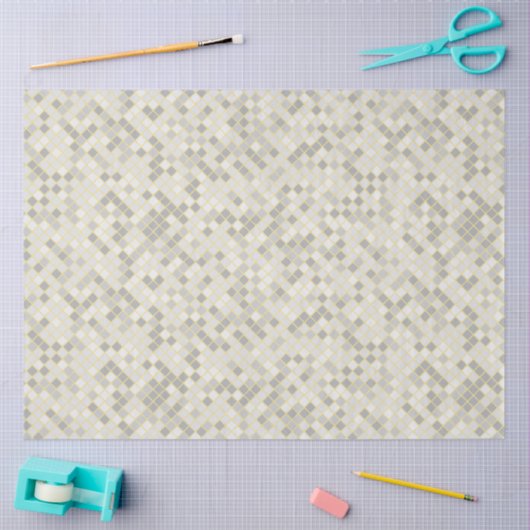Moderne Gele & Grijze Geometrische Patroon Tissue Tissuepapier (Craft)