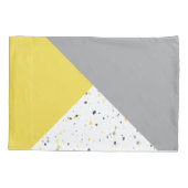 Moderne Gele Grijze Terrazzo Patroon Kussensloop (Achterkant)