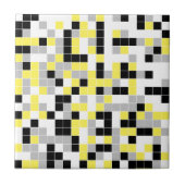 Moderne Gele grijze zwarte Geometrische keramische Tegeltje (Voorkant)