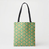 Moderne, gele groene Abstracte geometrische Floral Tote Bag (Voorkant)