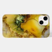Moderne Gele Groene Marmeren Monogram Gepersonalis Case-Mate iPhone Case (Achterkant (horizontaal))
