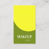 Moderne Gele & Groene QR Code Make-up Artist Visitekaartje (Voorkant)