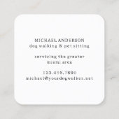 Moderne Gele Hond Wandelende Hond Walker Huisdier  Vierkante Visitekaartje (Achterkant)