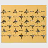 Moderne, gele kerstboomfeestdag cadeaupapier (Vlak)