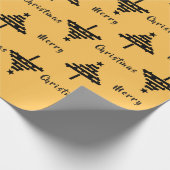 Moderne, gele kerstboomfeestdag cadeaupapier (Hoek)