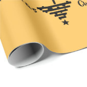 Moderne, gele kerstboomfeestdag cadeaupapier (Rol Hoek)