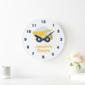 Moderne Gele Kipt vrachtwagen Grote Klok (Huis)